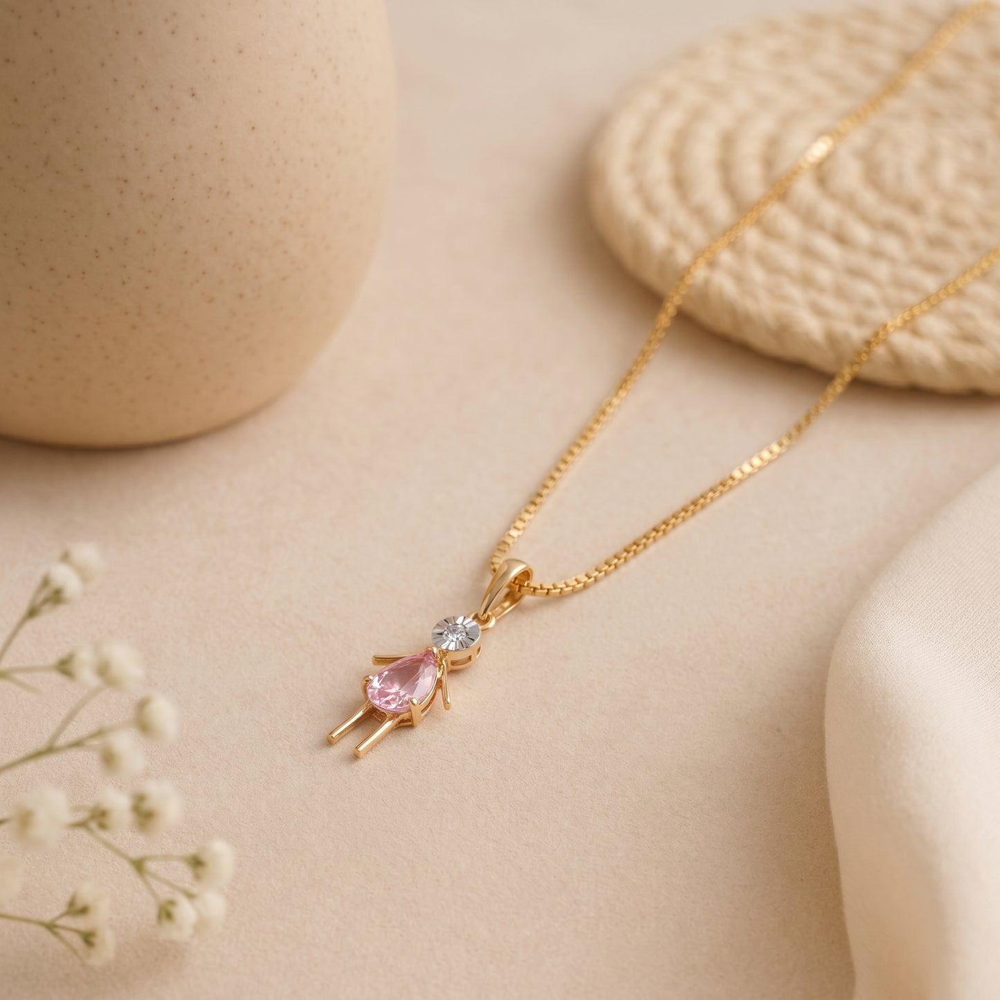 18KT Gold Diamond Little Girl Pendant for Kids