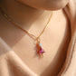 18KT Gold Diamond Little Girl Colorstone Pendant for Kids