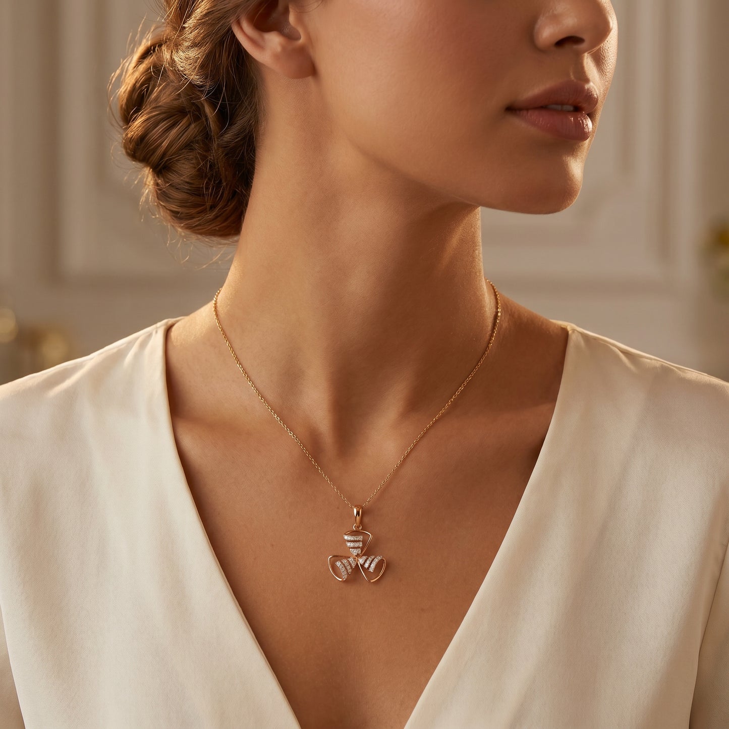 Orlisse 18kt Daily Wear Diamond Pendant for Women