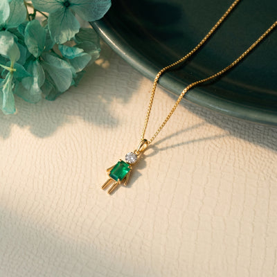 18KT Gold Diamond Little Boy Pendant for Kids
