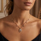 18KT Yellow Gold Diamond Hexagon Pendant Necklace