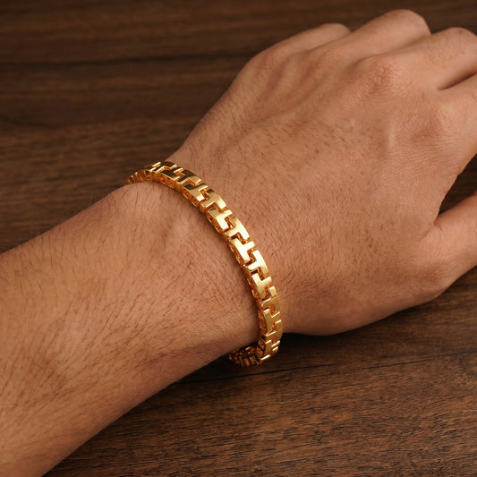 18Kt Yellow Gold Men's Link Bracelet