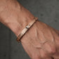 18Kt Rose Gold White Stone Kada for Men