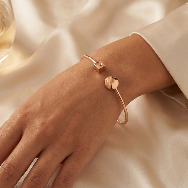 18Kt Rose Gold Open Cuff Bangle for Women