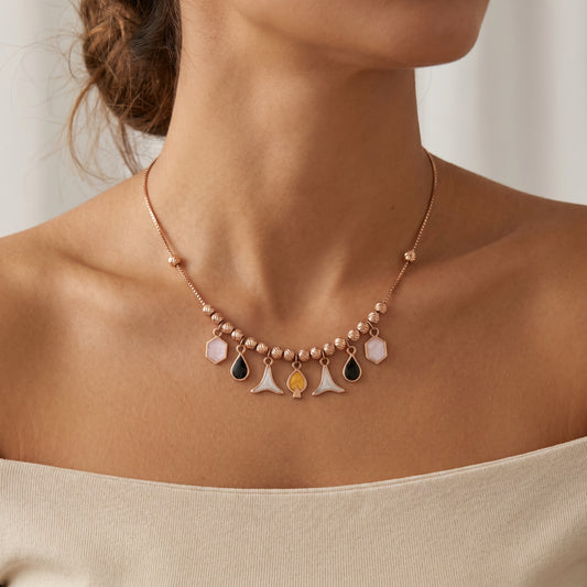 18KT Rose Gold Charm Necklace for Women