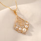 18KT Yellow Gold Diamond Pearl Pendant for Women