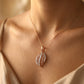 18KT Yellow Gold Diamond Leaf Pendant for Women