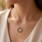18KT Rose Gold Diamond Heart Circle Pendant