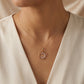 18KT Gold Diamond Double Circle Pendant for Women