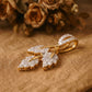 18KT Gold Diamond Leaf Pendant for Women