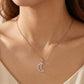 18KT Rose Gold Diamond Crescent Moon Pendant