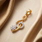 18KT Gold Diamond Music Note Pendant for Women