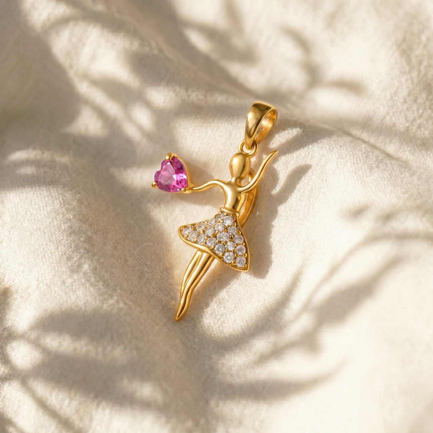 18KT Gold Diamond Ballerina Pendant for Women