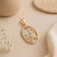 18KT Gold Diamond Oval Cluster Pendant for Women