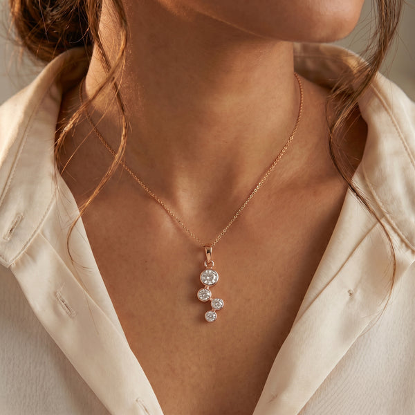 18KT Rose Gold Diamond Journey Pendant for Women