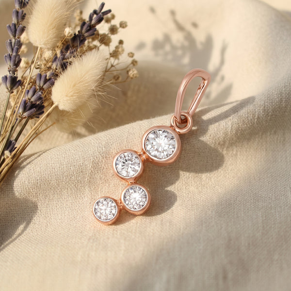 18KT Rose Gold Diamond Journey Pendant for Women