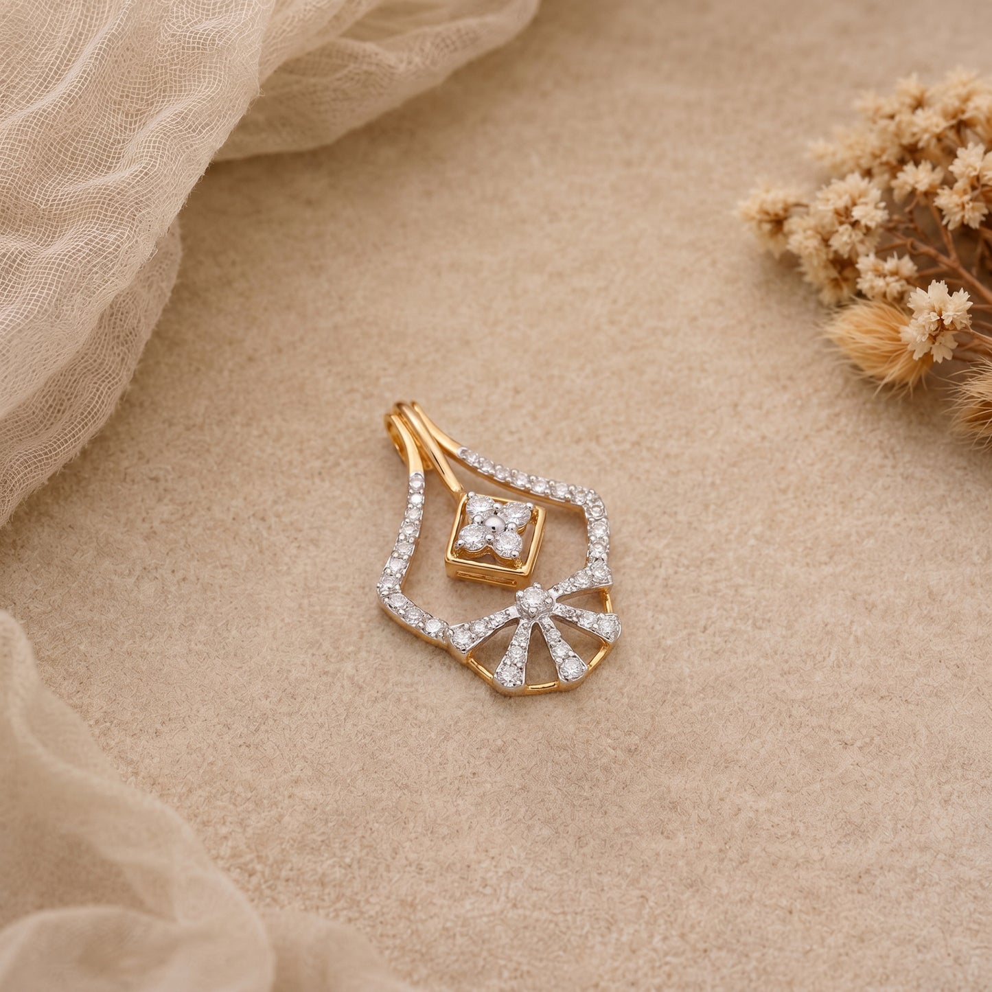18KT Gold Diamond Chandelier Pendant for Women