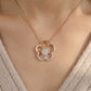 18KT Gold Diamond Clover Pendant Chain for Women