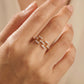 18KT Rose Gold Diamond Geometric Open Ring for Women