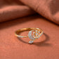 18KT Yellow Gold Diamond Paisley Ring for Women
