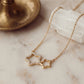 18KT Gold Diamond Double Star Pendant Chain