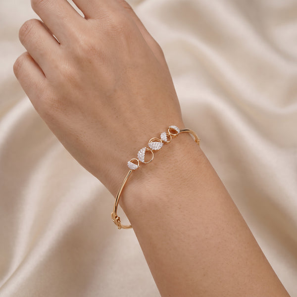 18Kt Gold Diamond Moon Phase Bangle