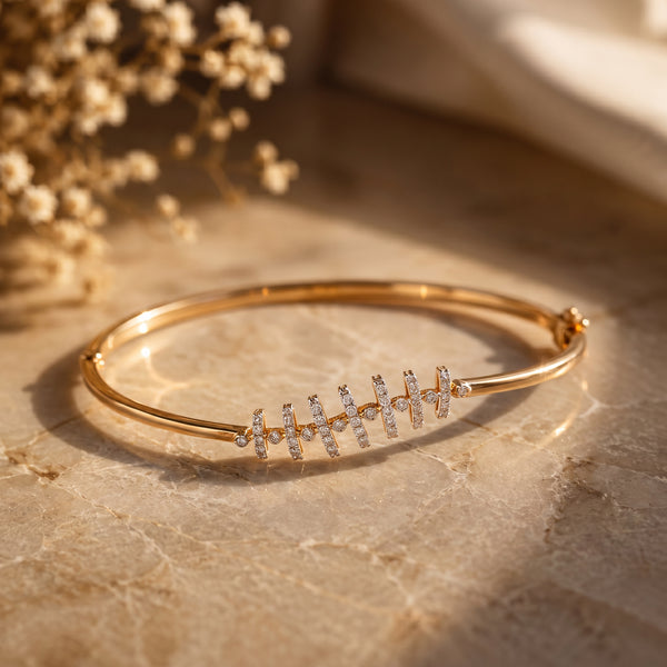18Kt Gold Diamond Bangle For Women