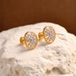 18KT Gold Diamond Round Stud Earrings for Women