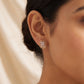 18KT Gold Diamond Round Stud Earrings for Women