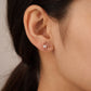 18Kt Rose Gold Diamond Clover Stud Earrings