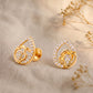 18Kt Gold Diamond Heart Teardrop Earrings
