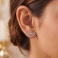 18Kt Gold Diamond Crescent Stud Earrings