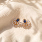 18Kt Gold Diamond Earrings with Colour Stone