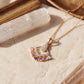 18Kt Gold Diamond Fan Pendant with Colour Stones
