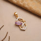 18Kt Gold Diamond Pendant with Colour Stone for Women
