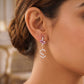 18Kt Gold Diamond Drop Earrings with Colour Stone
