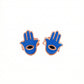 Haath Hamsa Enamel 18kt Gold Earrings