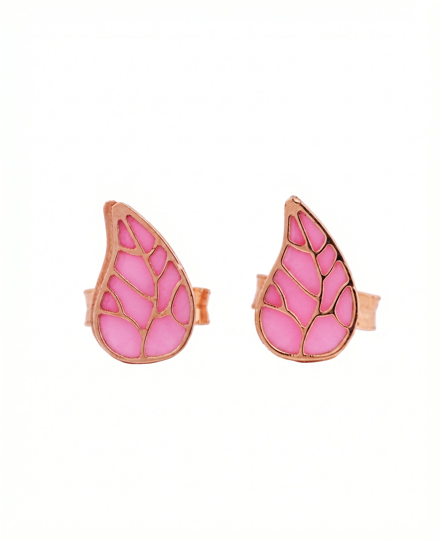 Pari  Kids Fairy Wing Enamel  18kt Rose Gold Earrings
