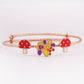 18kt Rose Gold Enamel Mushroom & Flower Kids Bangle