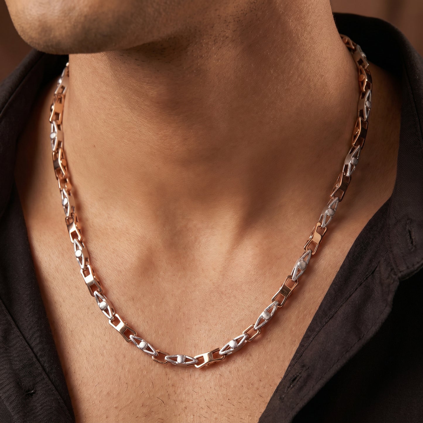 Anchor 18kt Dual Tone Mariner Link Chain for Men