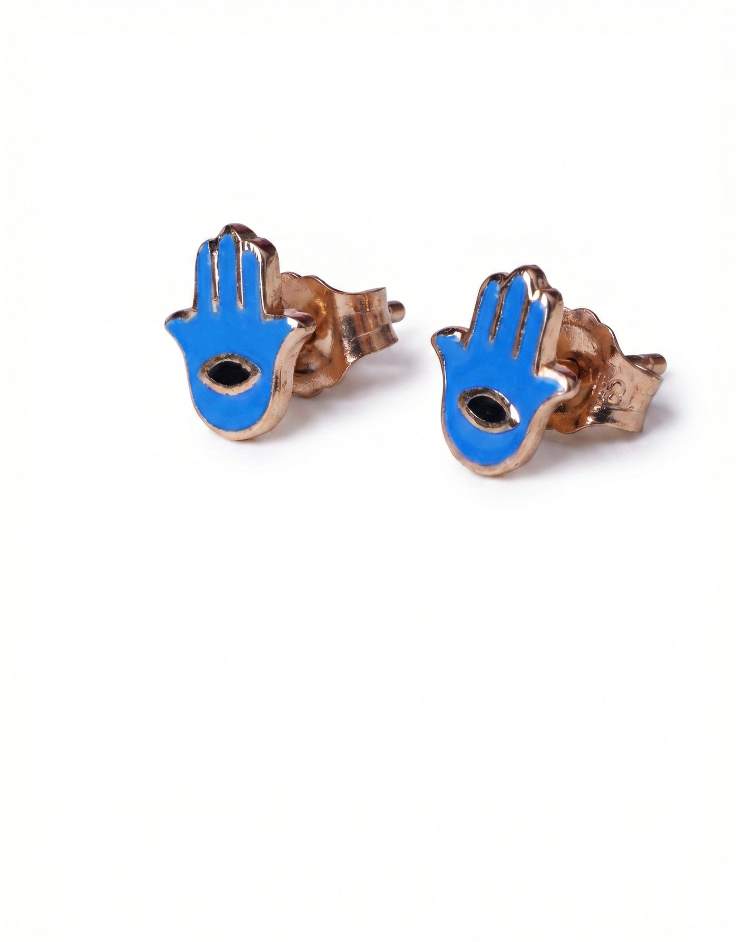 Haath Hamsa Enamel 18kt Gold Earrings