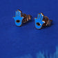 Haath Hamsa Enamel 18kt Gold Earrings