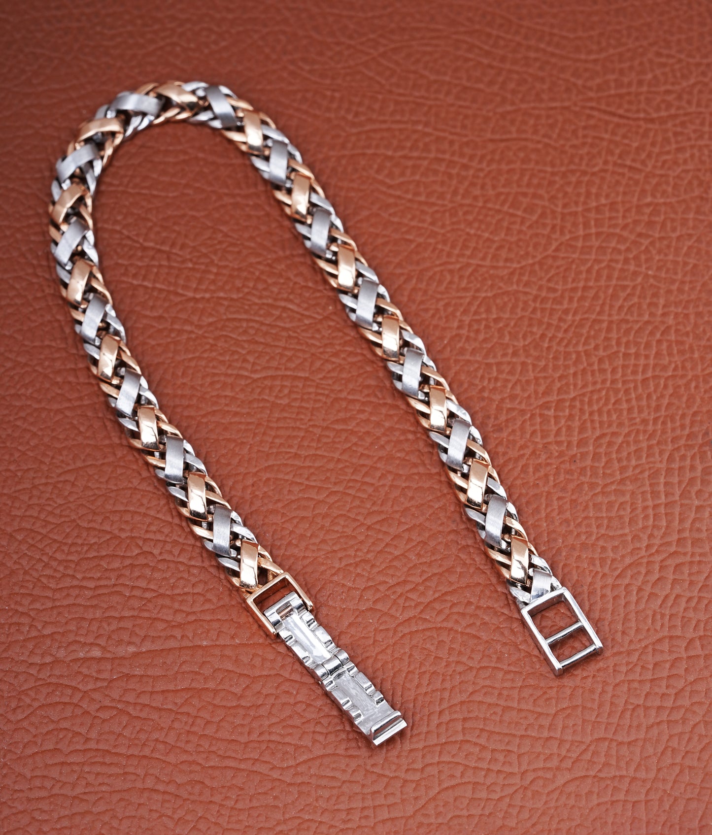 18kt Braided Party Wear Platinum Bracelet for Men
