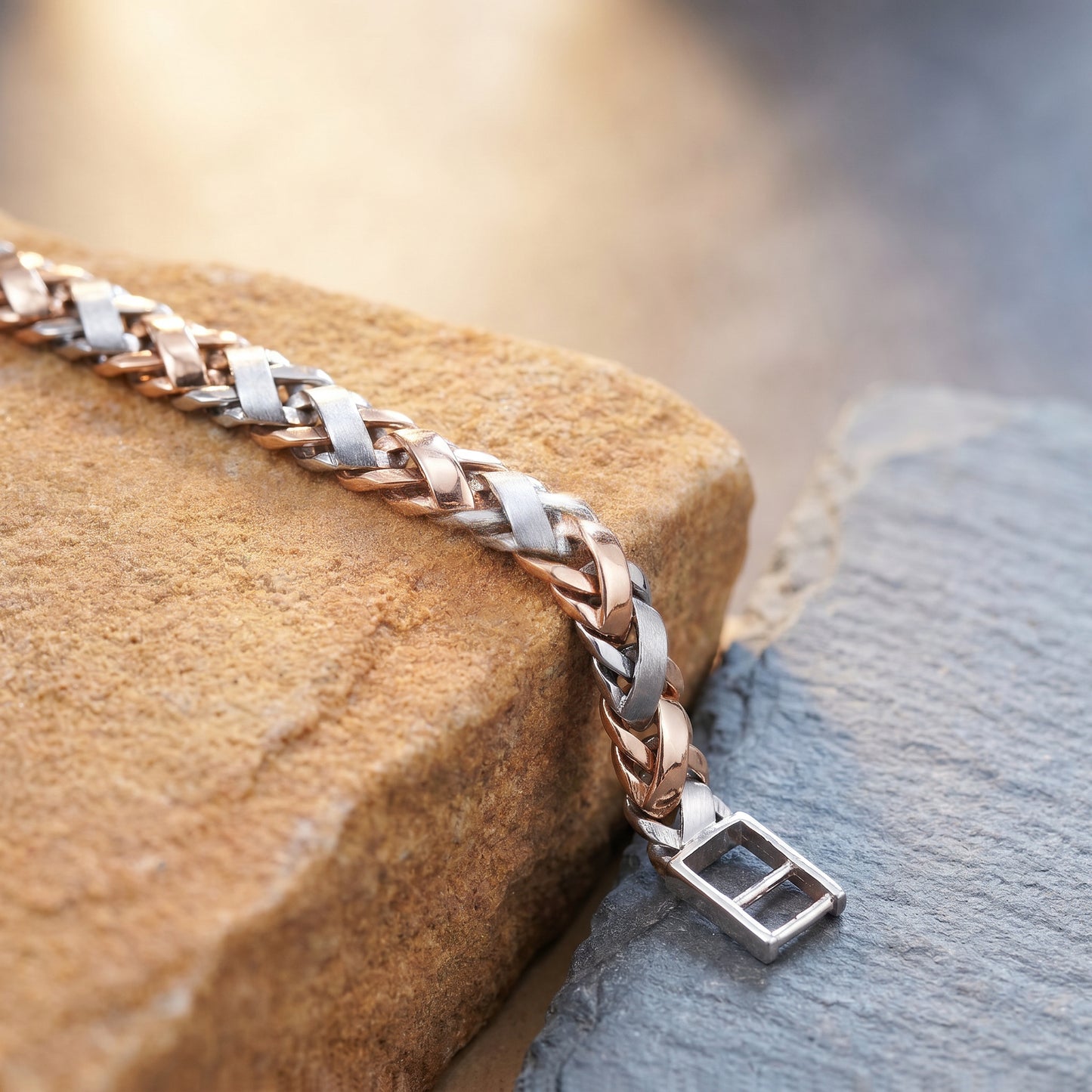 18kt Braided Party Wear Platinum Bracelet for Men
