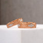 Madhu Honeycomb Texture Two-Tone 18kt Couple Bands