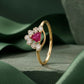 Ruby Trillion Crown 18kt Diamond Ring for Women