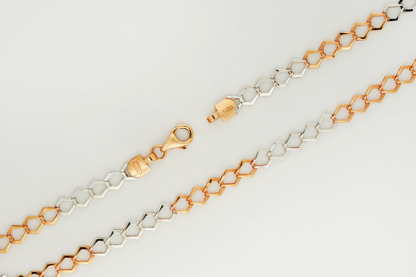 Hexa 18kt Dual Tone Hexagon Link Chain for Men
