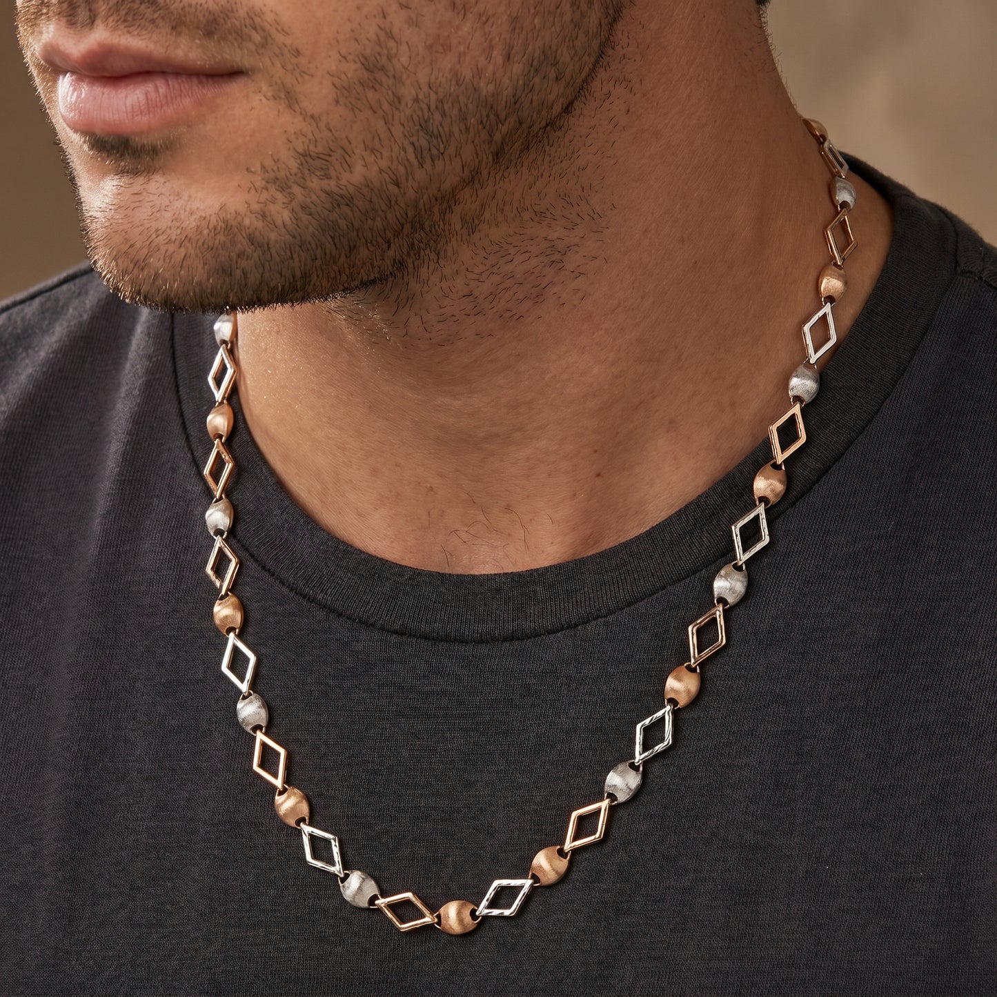 Duro 18kt Dual Tone 18kt Link Chain for Men