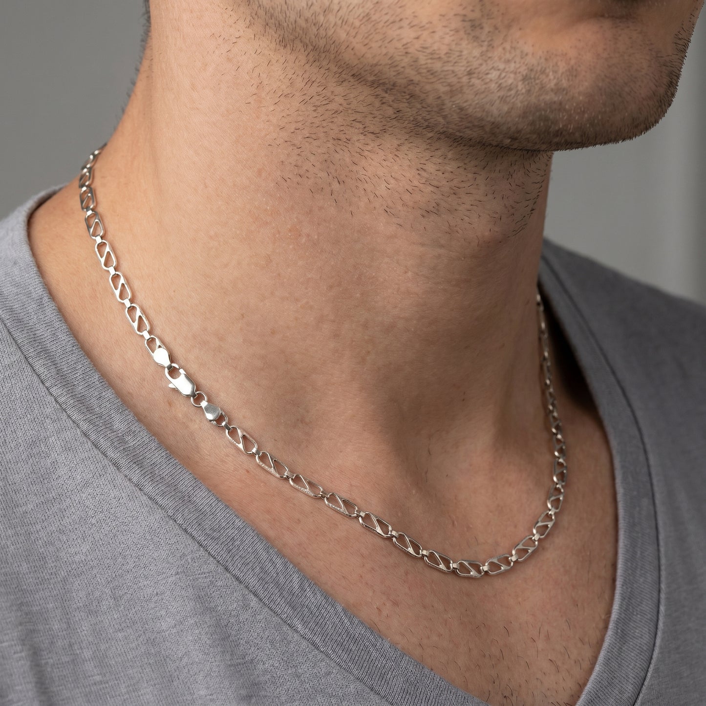 Platinum Flat Link Daily Wear Chain for Men