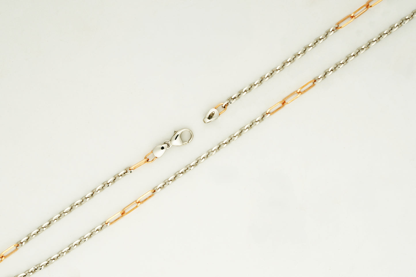 Stride Platinum & Rose Gold Cable Chain for Men